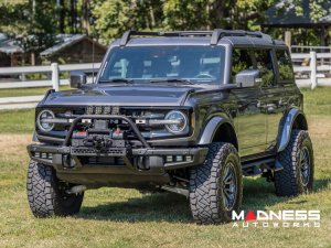 Ford Bronco Front Bumper Guard - Safari Bar - OE Modular Bumper - Rough Country - w/ 4x 3in Osram Wide Angle Lights Ford Bronco Front Bumper Guard - Safari Bar - OE Modular Bumper - Rough Country - w/ 4x 3in Osram Wide Angle Lights